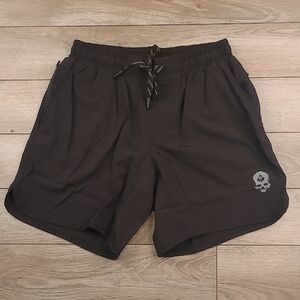 ZERO FOXTROT Solid Black Skull Military Small‎ 7" Athletic Workout Shorts NWOT